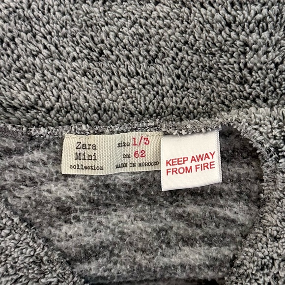 SOLD 🛍️ Zara Mini Toddler Girls Gray Faux Fur Animal Print Wrap Cardigan Sweater - Picture 8 of 8